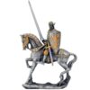 Figurine de Chevalier à Cheval en Etain