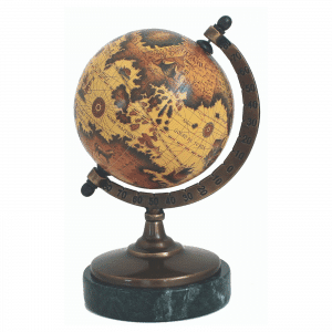 Mappemonde ancienne avec socle en marbre