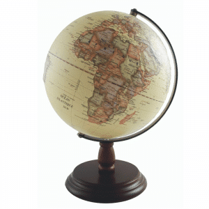 Mappemonde en relief avec socle en bois