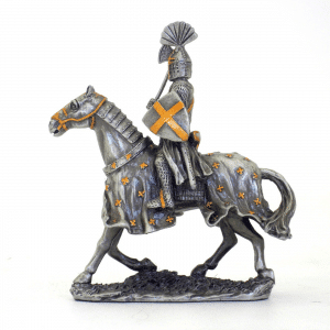 Figurine - Cavalier de la noblesse sur sa monture avec son marteau tranchant