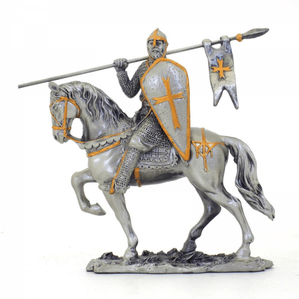 Figurine - Cavalier croisé avec sa longue épée