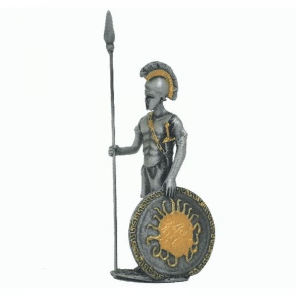 Figurine - Combattant grec avec son bouclier rond au repos