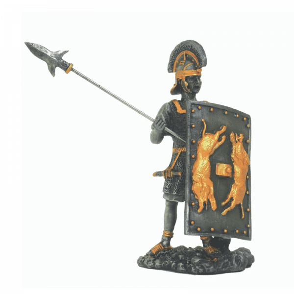 Figurine - Combattant de l'Empire romain avec son javelot et son bouclier
