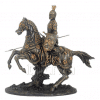 Figurine - Cavalier féodal sur sa monture avec un blason décoré d'un dragon