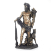 Figurine de la mythologie romaine représentant Faustulus avec sa louve