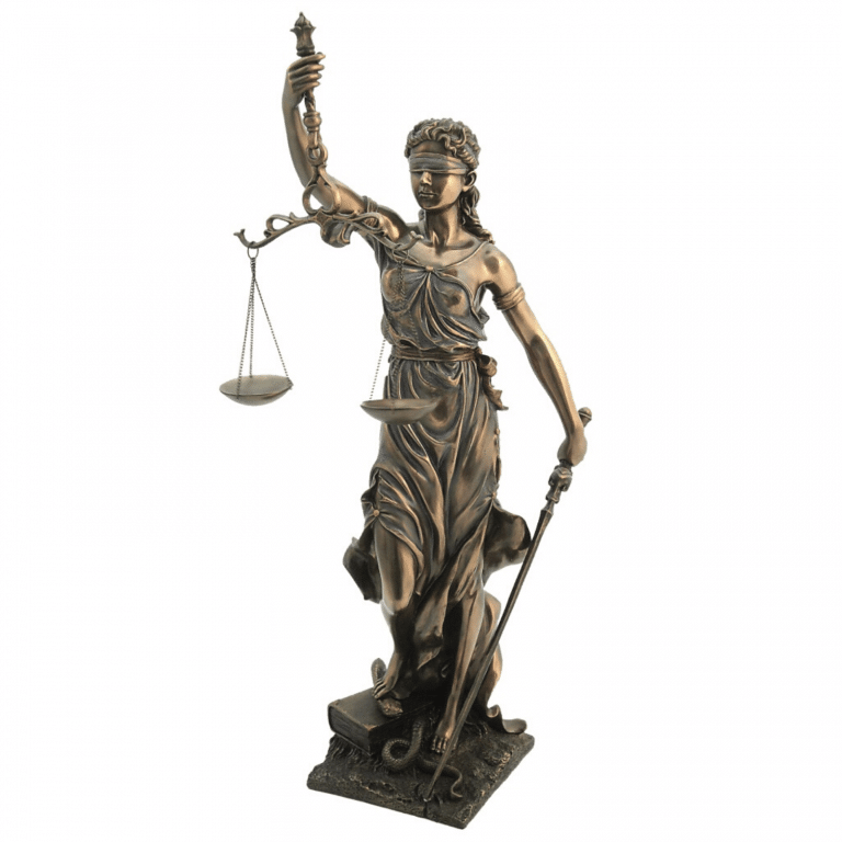 Grande Statue Justitia Déesse De La Justice – Bronze Style Antique, 63 Cm, XL