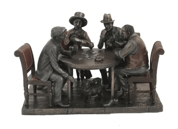 Sculpture miniature - Scène de poker entre amis