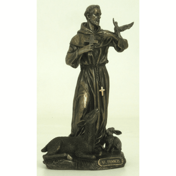 Figurine - Saint François d'Assise entouré d'animaux