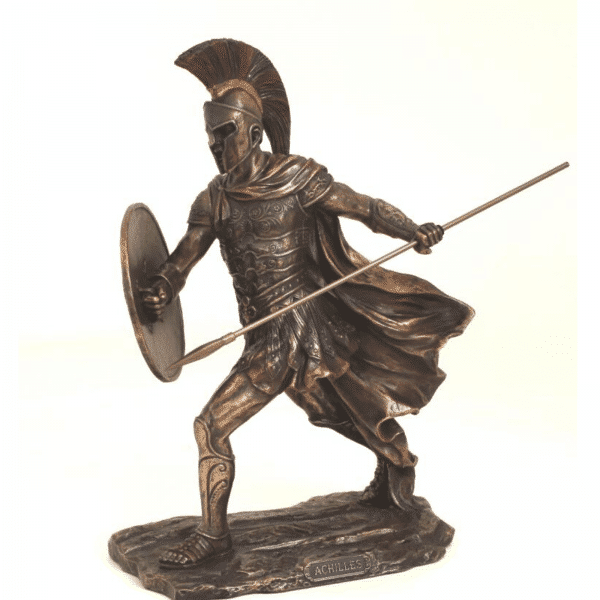Figurine - Achilles avec sa lance et son bouclier rond