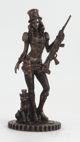 Figurine - Femme steampunk armé d'un fusil