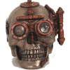 Figurine - Crâne de Steampunk équipé d'un rangement
