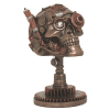Figurine - Crâne de Steampunk sur une roue d'engrenage