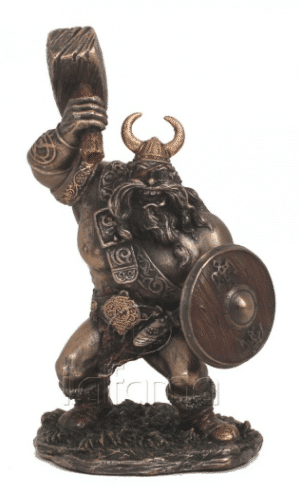 Figurine - Combattant viking avec bouclier et marteau de combat