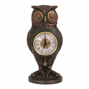 Figurine - Horloge et chouette façon Steampunk