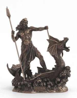 Figurine - Le dieu Poséidon sur le dragon légendaire