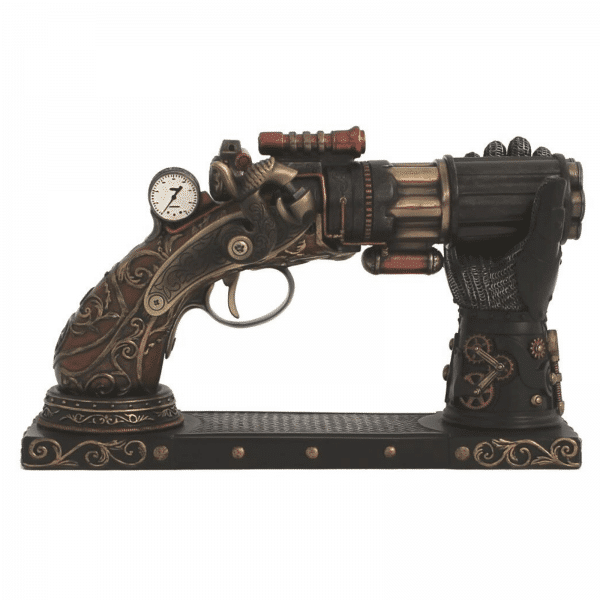 Figurine - Revolver façon Steampunk et son râtelier