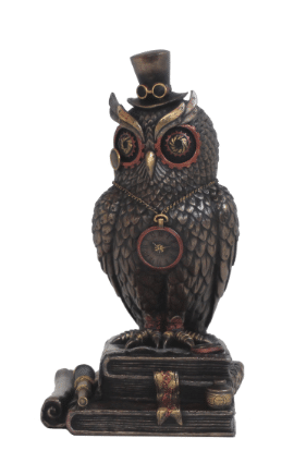 Figurine - Chouette de Steampunk avec son chapeau