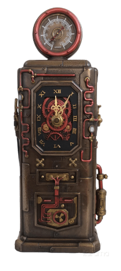 Horloge et son distributeur de carburant au style Steampunk
