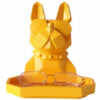 Statue Chien Bouledogue Jaune