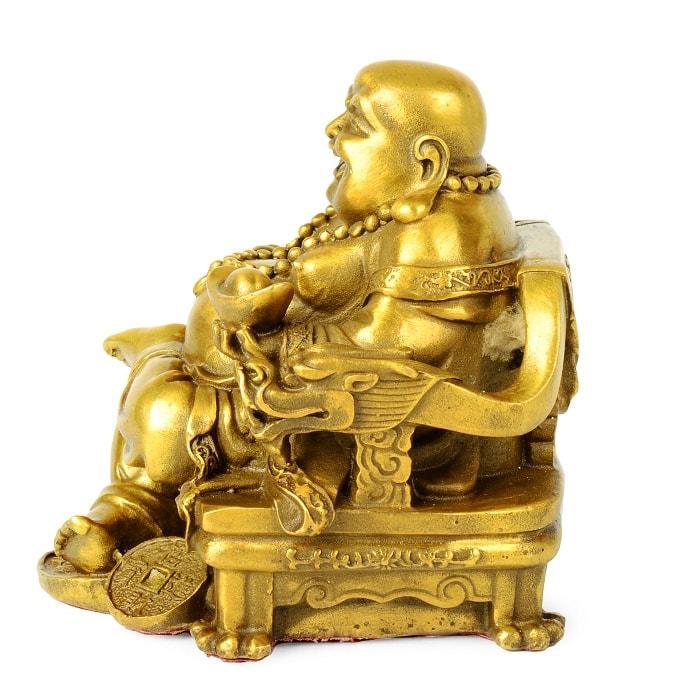 ▷ Statue de bouddha rieur couleur doré
