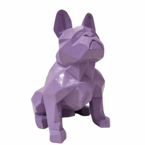 Statue Bouledogue Origami Violet