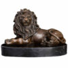 Statue Lion Bronze Assis