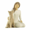 Statue Femme Assise Chien