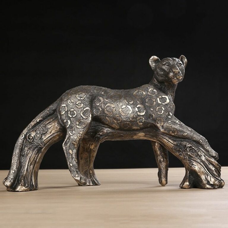 Atmosphera - Statuette Panthère - Résine - Doré - H23 Cm