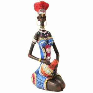 Statue Femme Africaine Assise