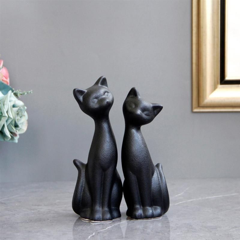 Statuette chat noir