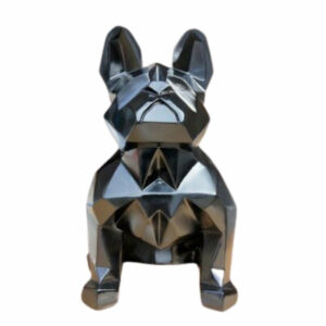 Statue Bouledogue Origami Noir