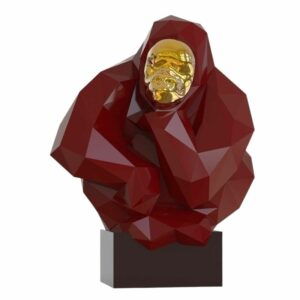 Statue Gorille Design Rouge