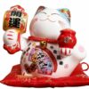 Statue Japonaise Maneki Rouge