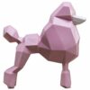 Statue Origami Caniche Rose