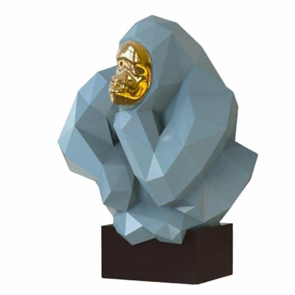 Statue Gorille Design Bleu