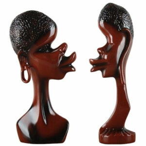 Statue Africaine Couple Marron