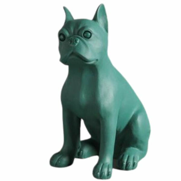 Bouledogue Français Statue Vert