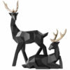 Statue Origami Cerf Noir