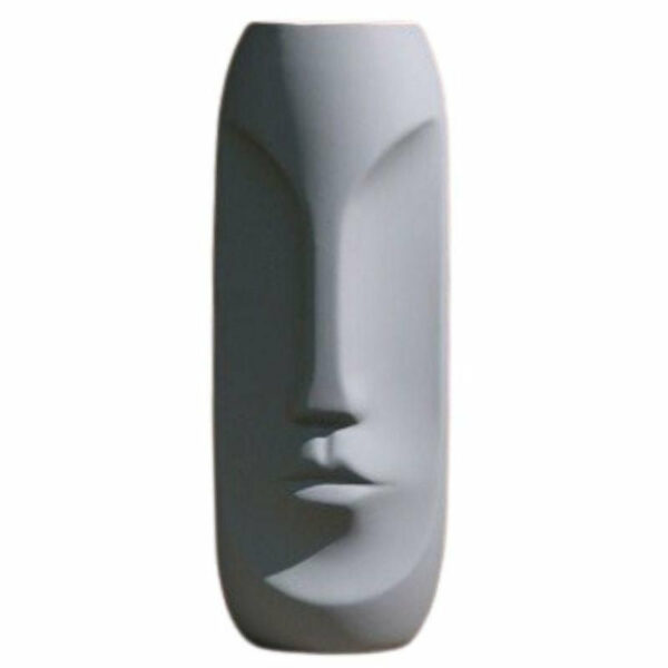 Statue Moaï Vase Gris