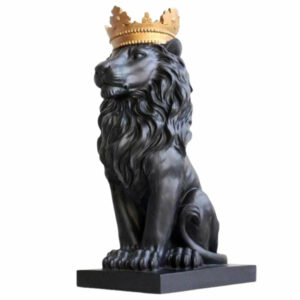 Statue Lion Roi Couronné