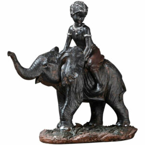 Statue Éléphant Avec Enfant