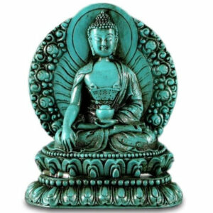 Statue Bouddha Moine Turquoise