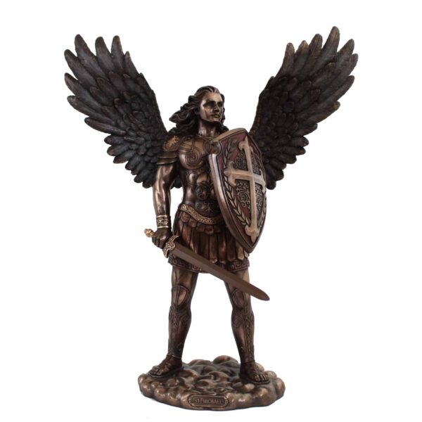 Grande Statue en Resine Archange Saint Michel avec Epee et Bouclier - 71 cm