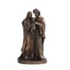 Statuette de la Sainte Famille en résine finition bronze avec Marie, Joseph et l’Enfant Jésus